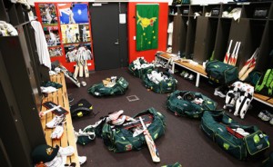 A view inside the Australian Cricket Team Dressing Room, ahead of the Second Ashes Test match, at Adelaide Oval on December 4, 2013 in Adelaide.  (Getty Images)